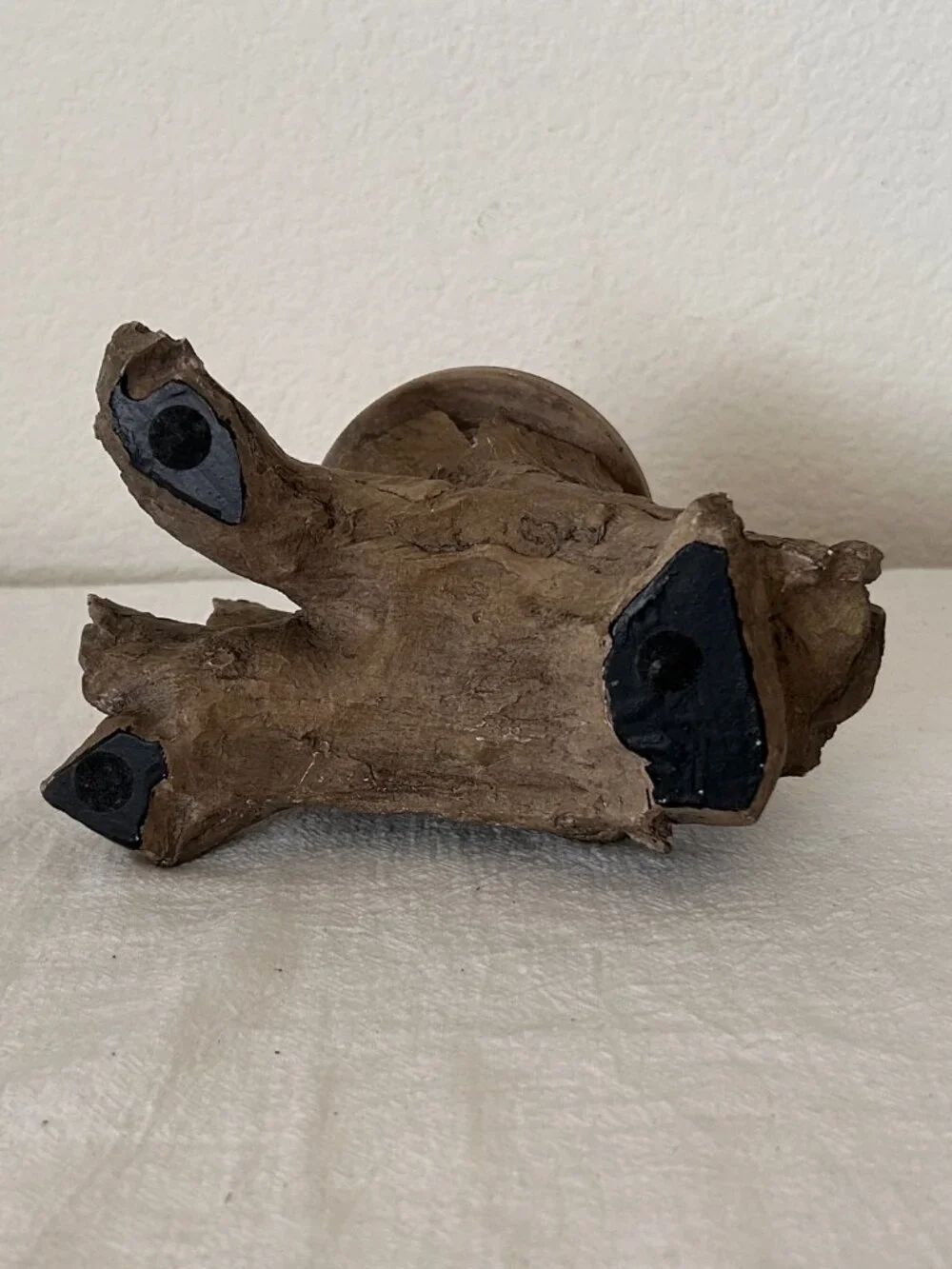 VINTAGE Faux Bois Fake Wood Candle Holder